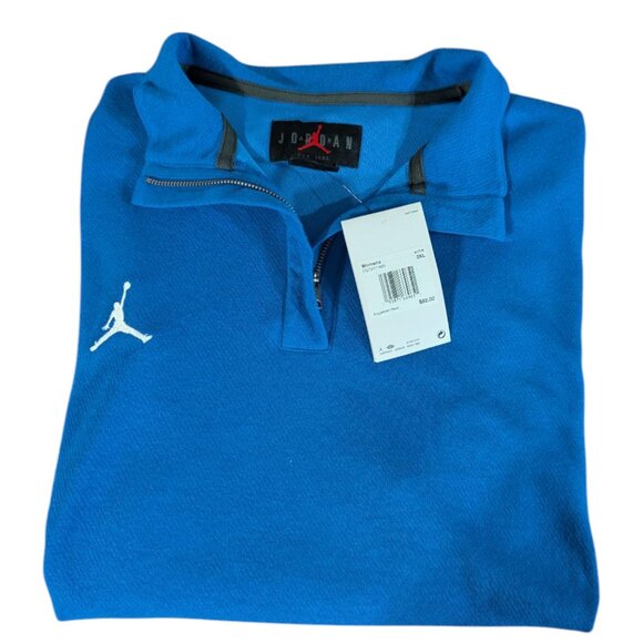 NWT Nike Jordan Women’s Dri-FIT ¼-Zip Long Sleeve Top – Blue (Style DQ7917-493) - Picture 4 of 5